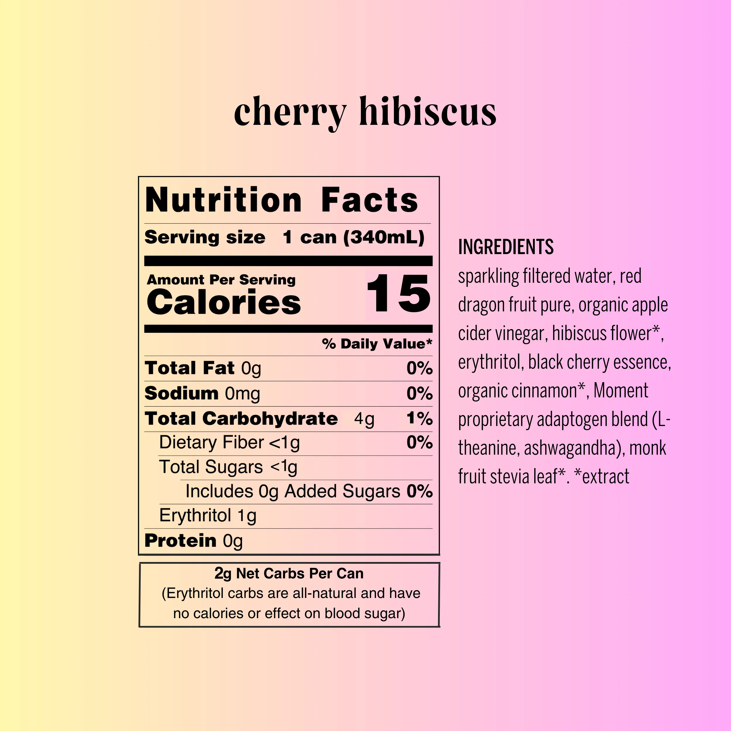 cherry hibiscus adaptogen drink (12-pack) by Moment | Drink Your Meditation - Image 3