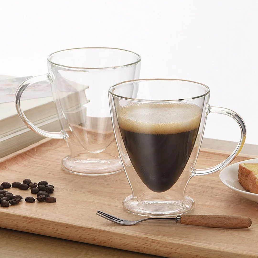 Clear Insulated Double Wall Glass Cup Set - Image 2