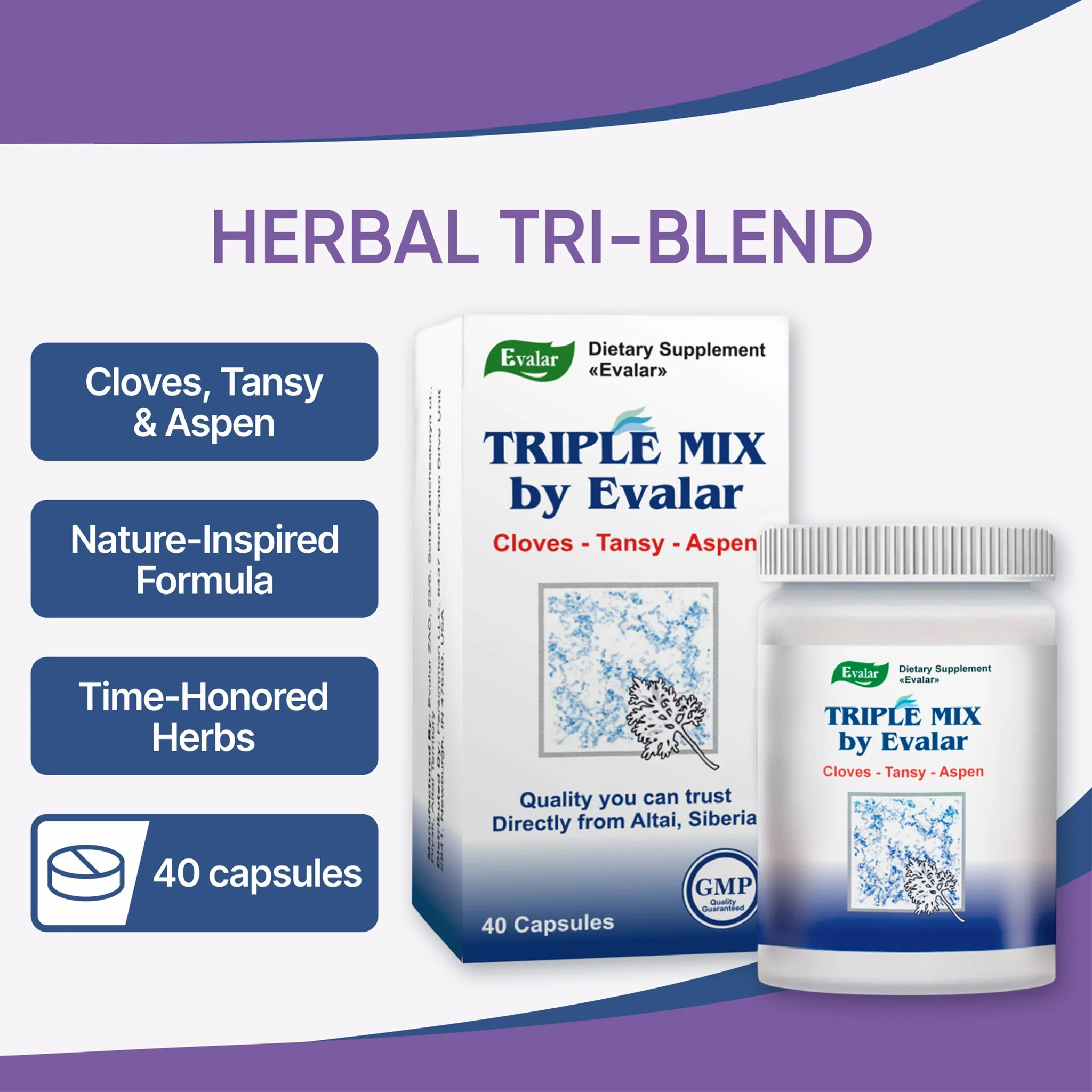 Cloves, Tansy & Aspen Herbal Mix ā Evalar 40 Capsules - Image 14
