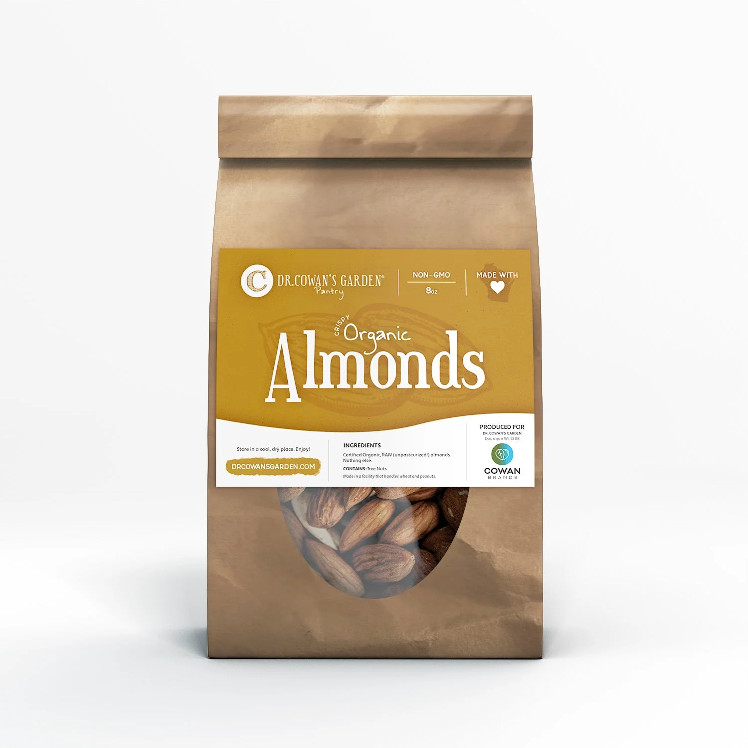 Crispy Sprouted Organic Almonds by Dr. Cowan's Garden