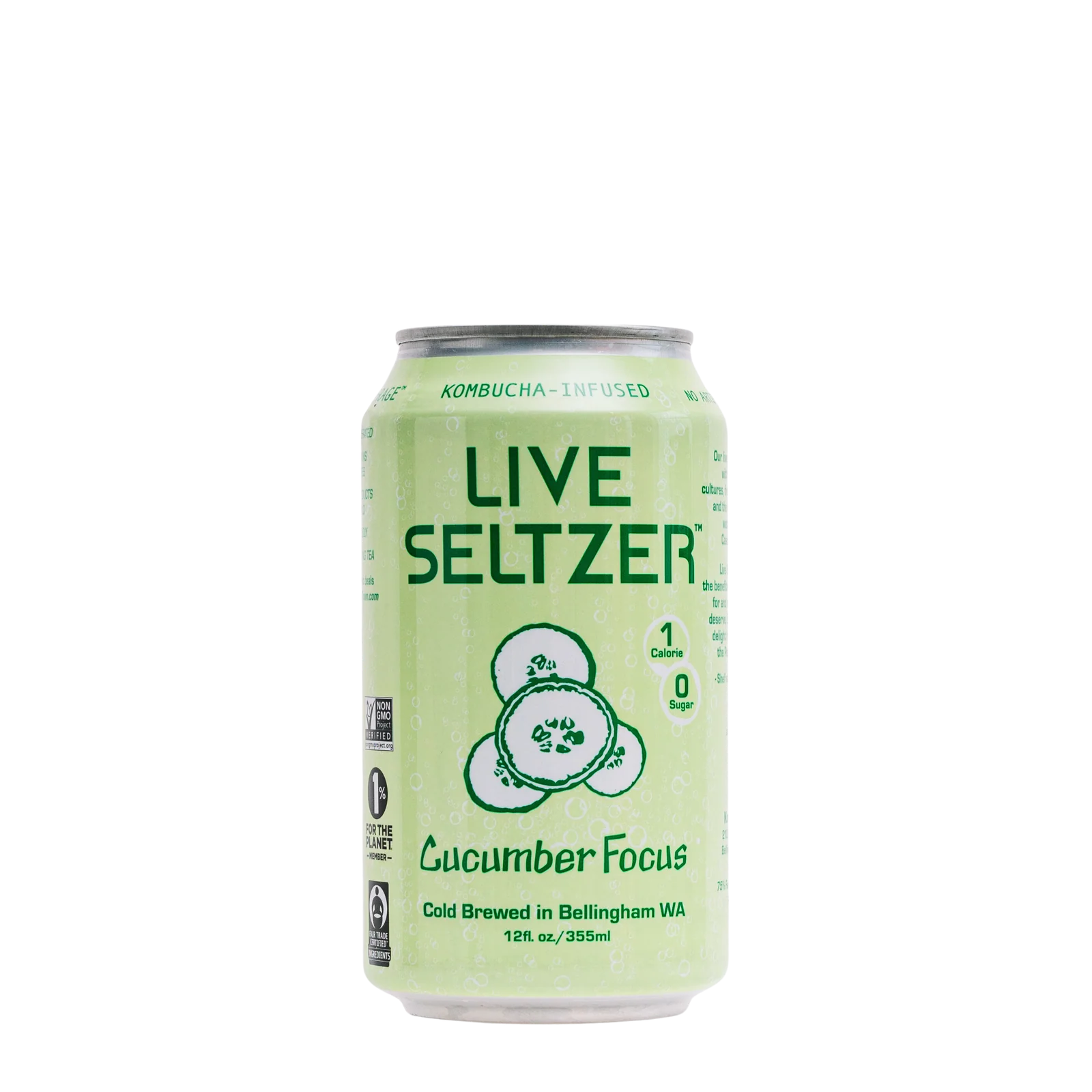 Cucumber Live Seltzer (case of 12) by KombuchaTown - Image 4
