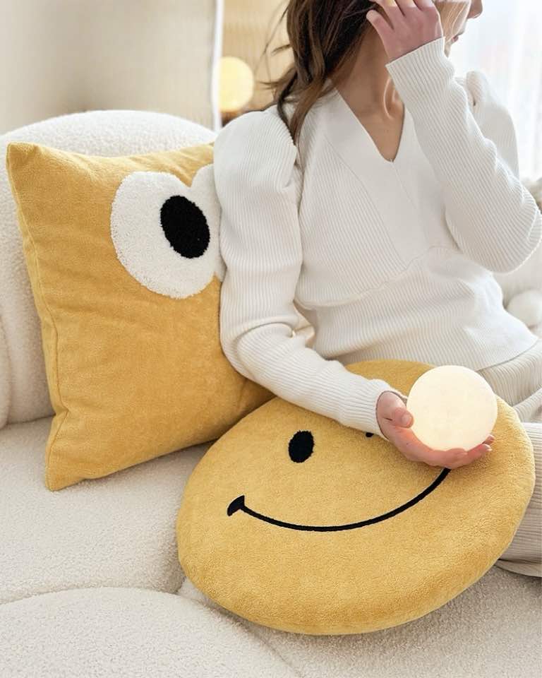 Cute Whimsical Big Eyes Puffy Decorative Throw Pillow - Image 7