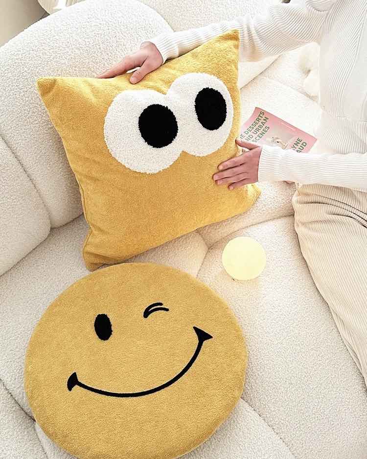 Cute Whimsical Big Eyes Puffy Decorative Throw Pillow - Image 9