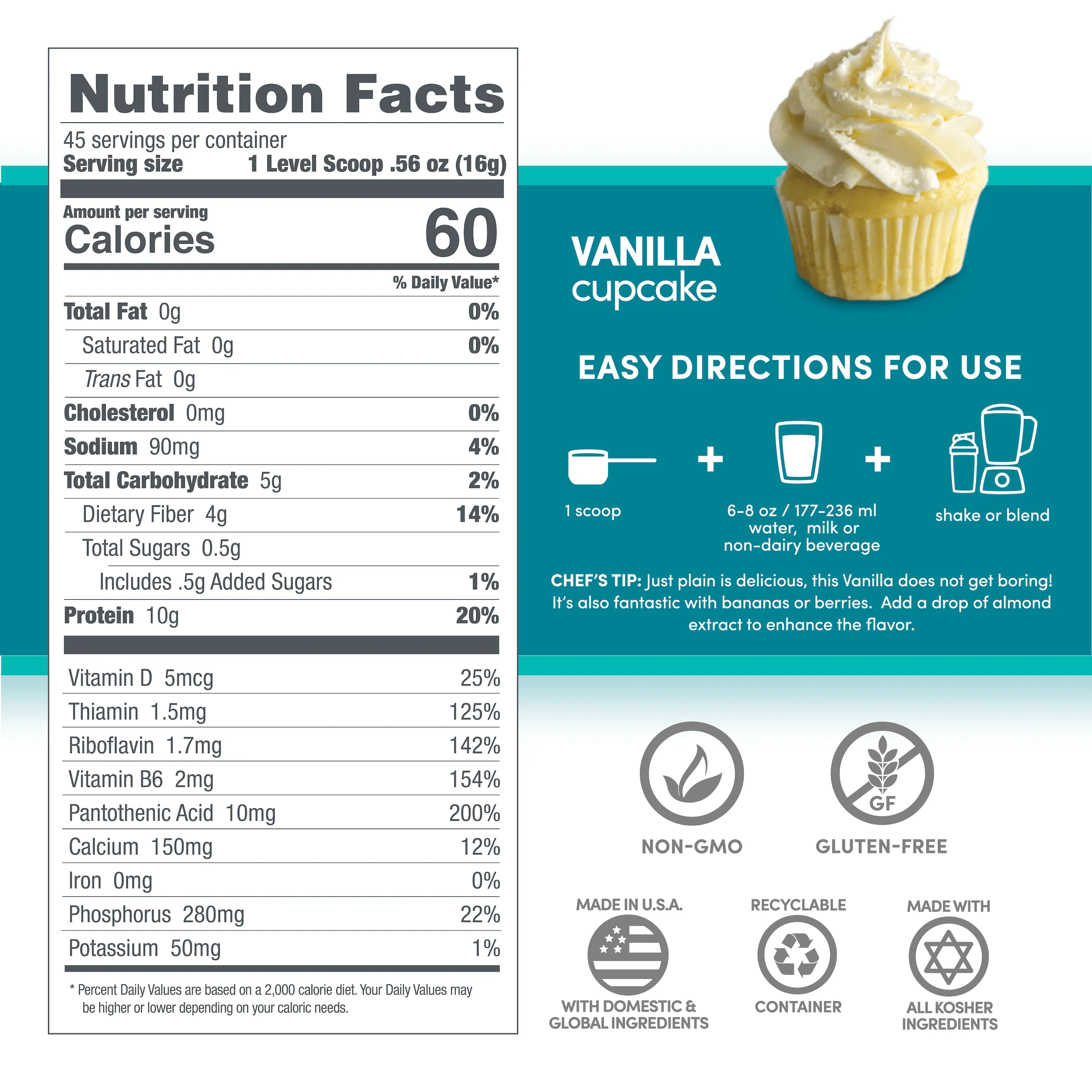 Designer Lite Vanilla Cupcake- 1.6 lb | Designer Protein® - Image 4