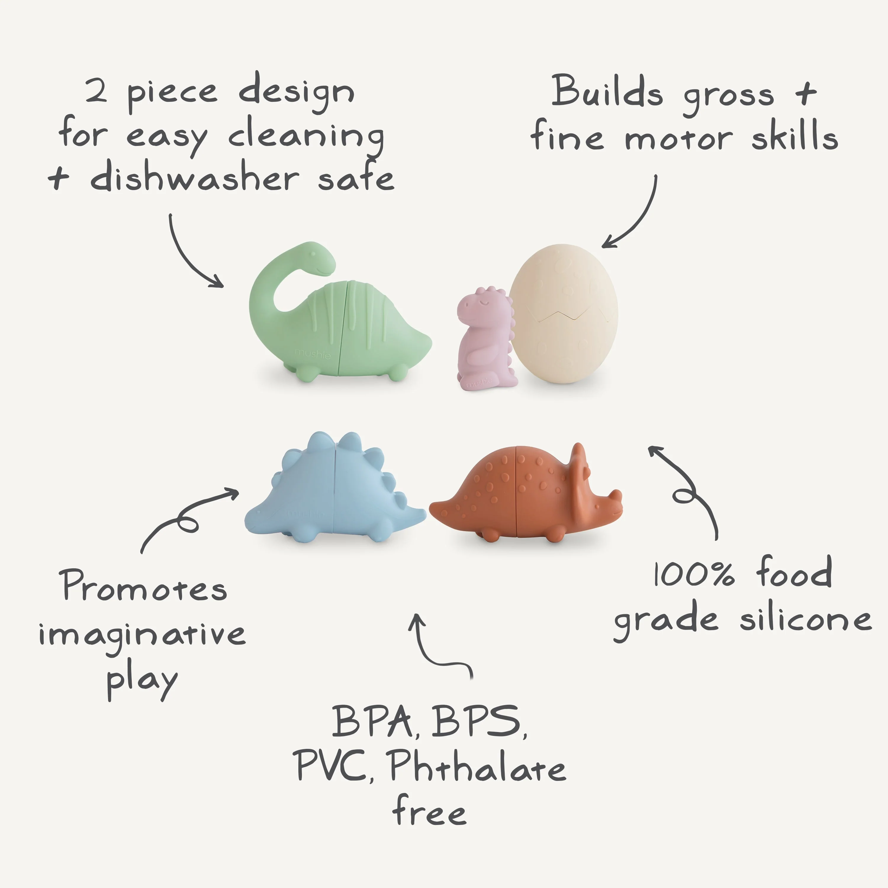 Dino Mold Free Bath Play Set - 4 Pack - Image 6