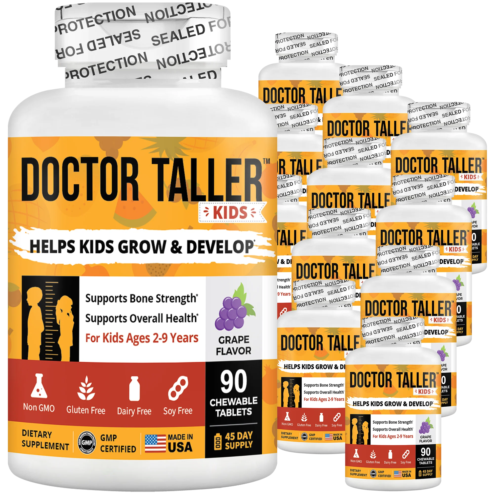 Doctor Taller Kids, Grape Multivitamins, Ages 2-9, 90 Vegan Chewables by NuBest Nutrition® - Image 13