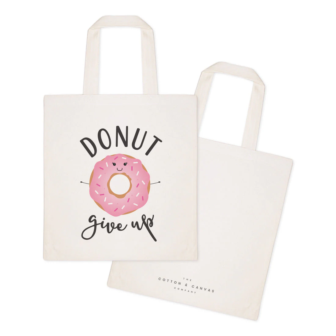 Donut Give Up Cotton Canvas Tote Bag by The Cotton & Canvas Co. - Image 2