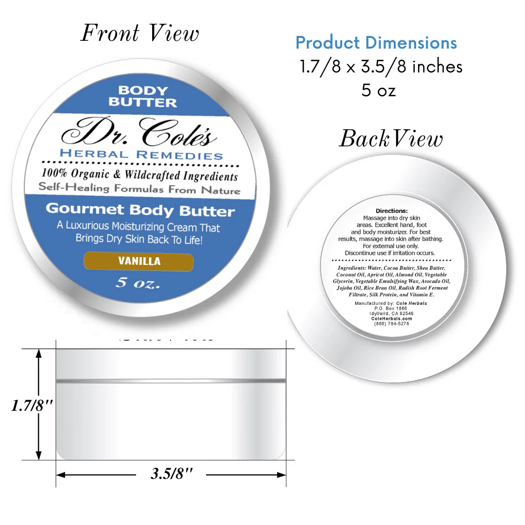39 - Dr. Cole's Gourmet Body Butter - VANILLA - Image 3