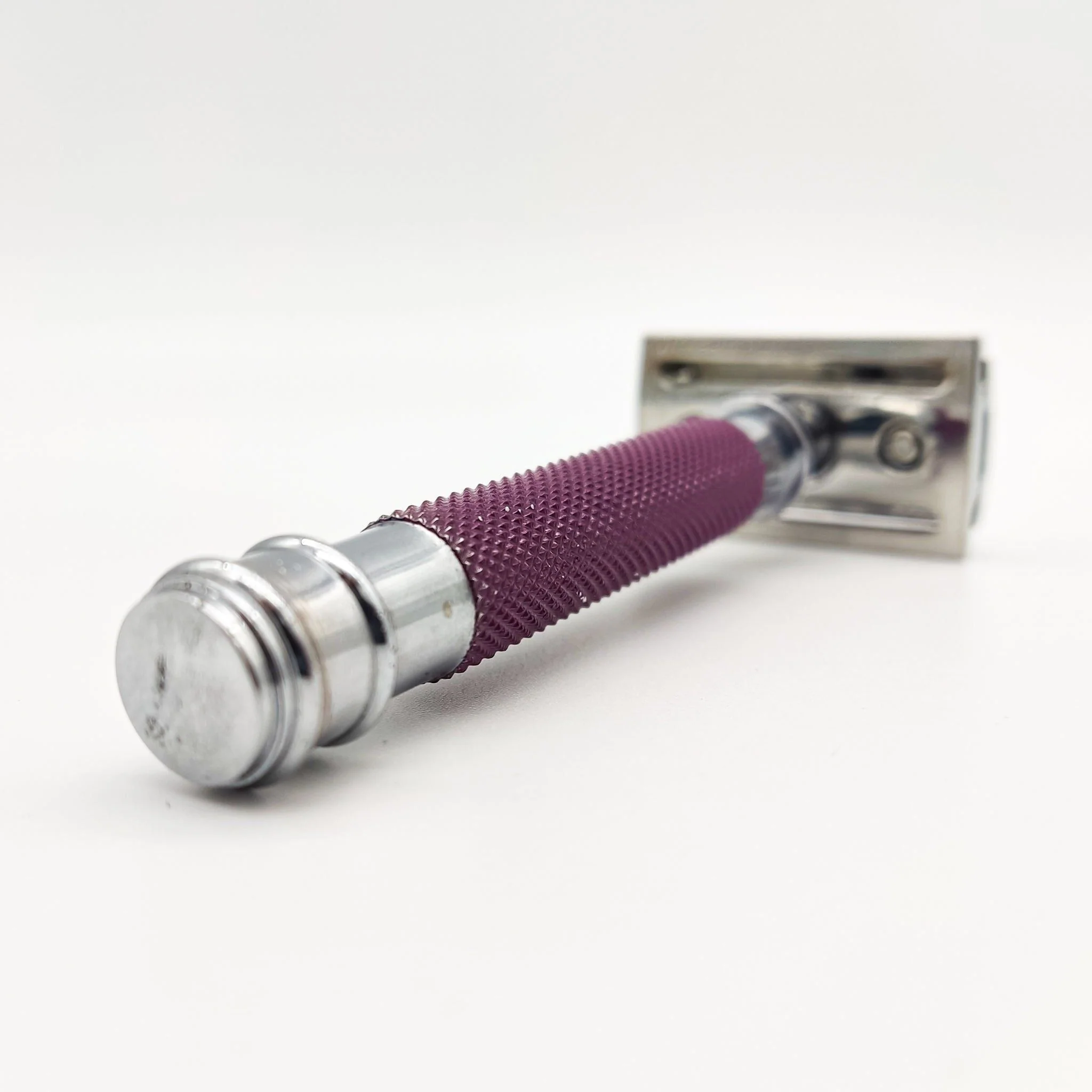 Dural Heavy Stroud Head Double Edge Safety Razor Duty Purple + Pouch - Image 3