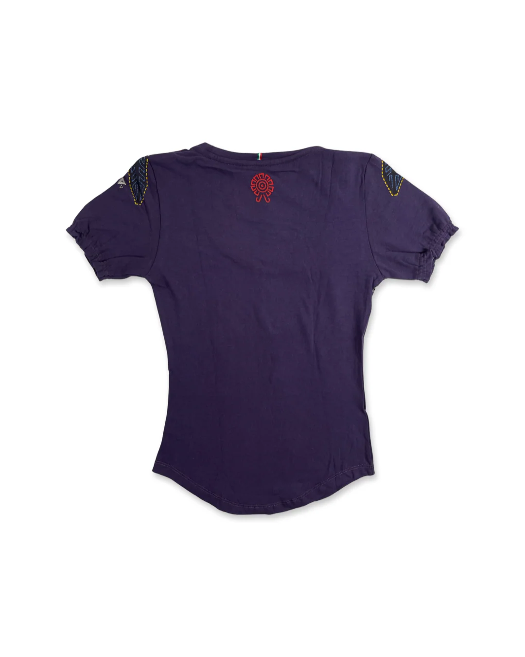 Feather Pectoral Women's Short Sleeve Shirt, Purple - Image 3