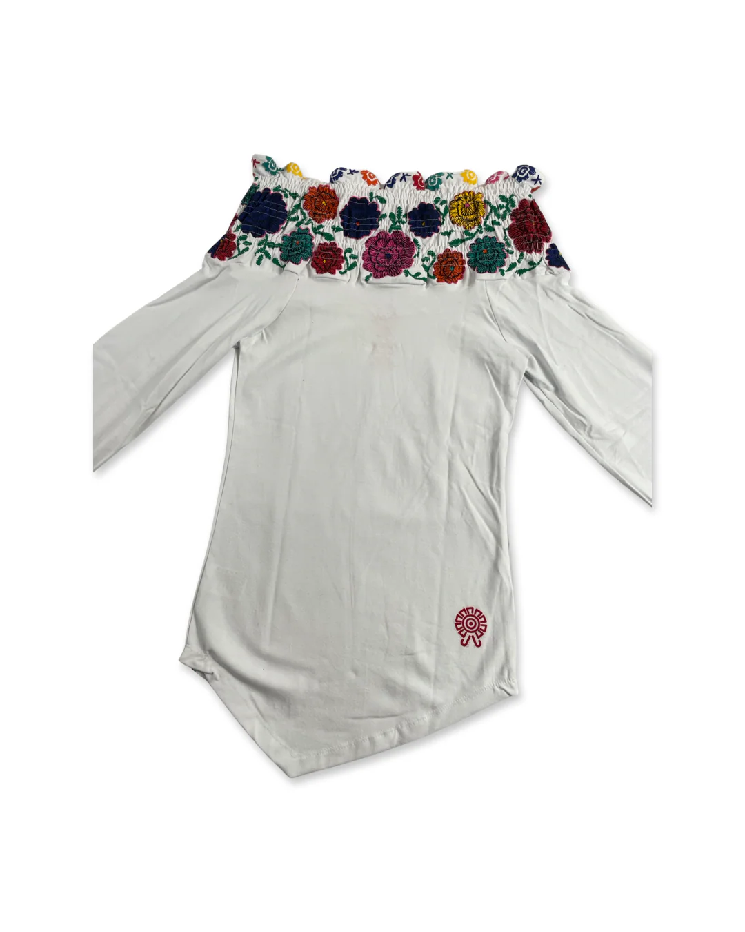 Flower Huipil Women's Long Sleeve and Collar - Image 4