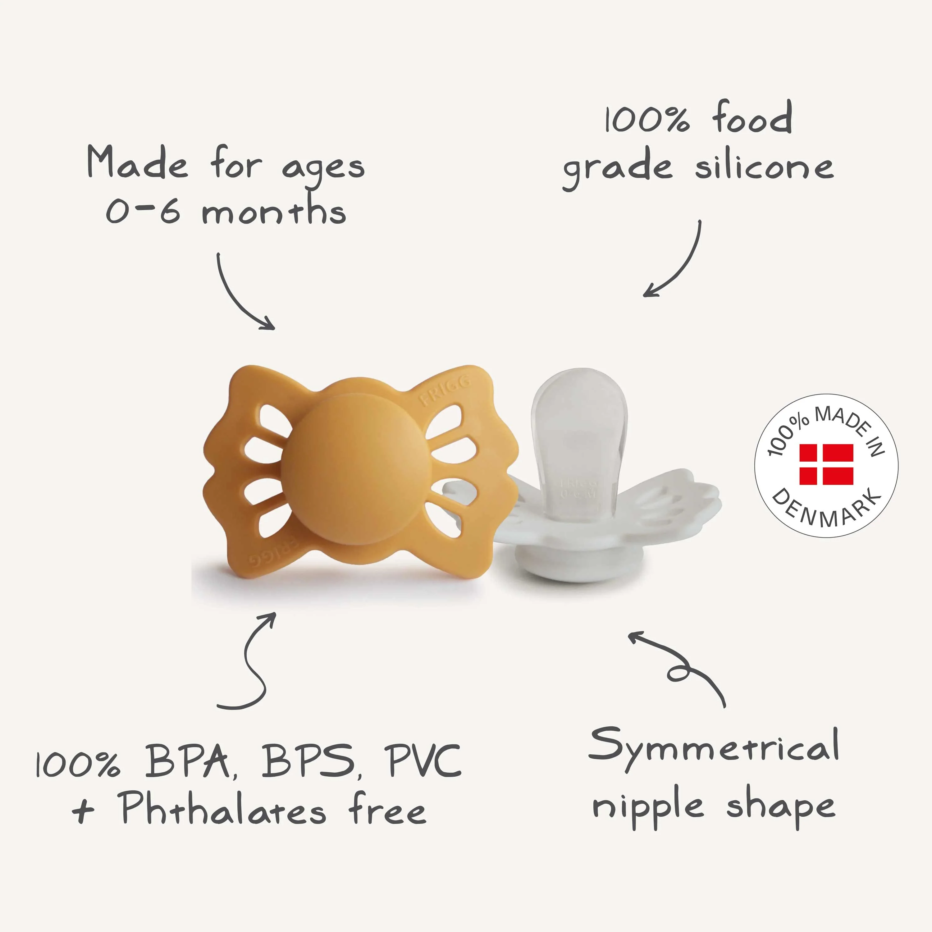 FRIGG Lucky Symmetrical Silicone Pacifier 2-Pack (0-6 Months) - Image 62