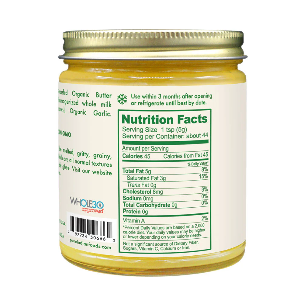 Garlic Ghee, Grassfed & Certified Organic - 7.8 oz - Image 5
