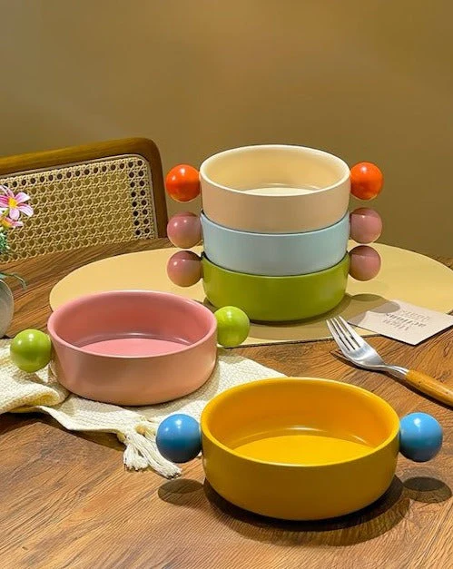 Gelato Pasta Bowl - Cute Dopamine Whimsical Ceramic Dinnerware - Image 2