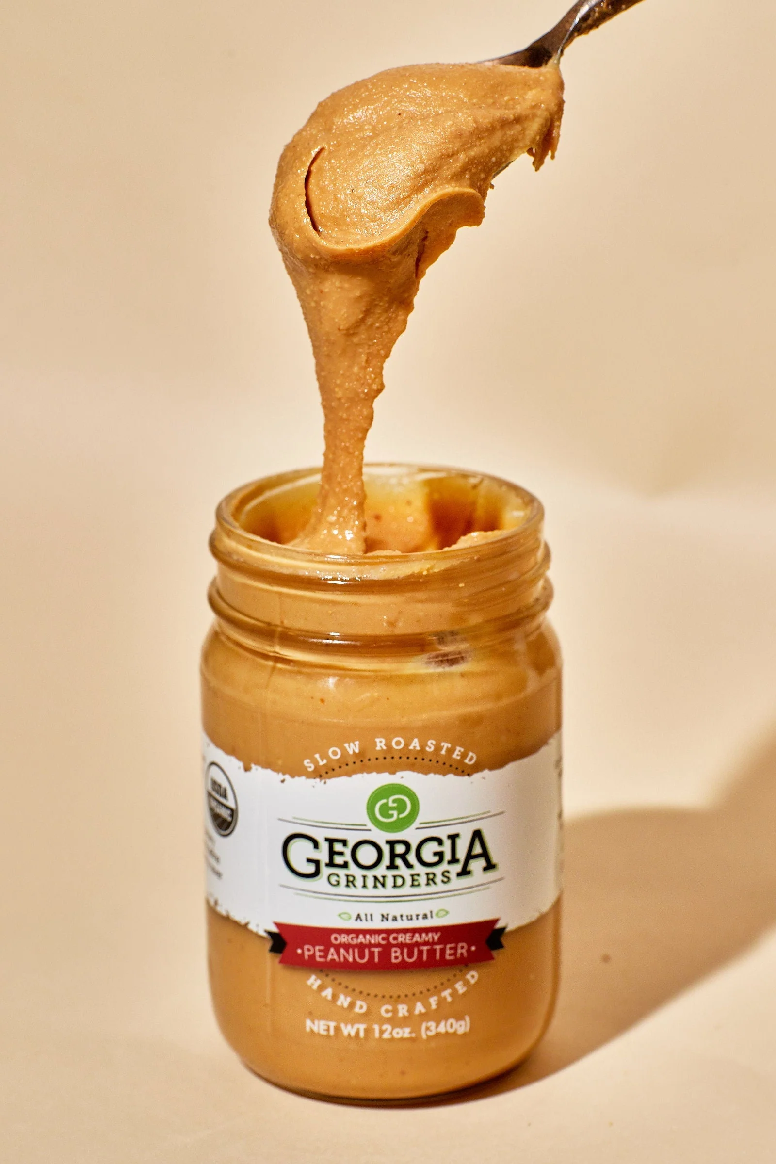 Georgia Grinders Organic Creamy Peanut Butter 4 Pack (12 oz Jars) - (CP-CL) by Georgia Grinders - Image 2