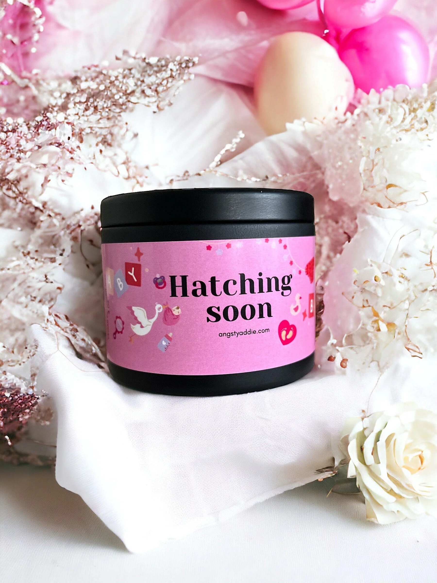Girl baby shower candle favors by Angsty Addie