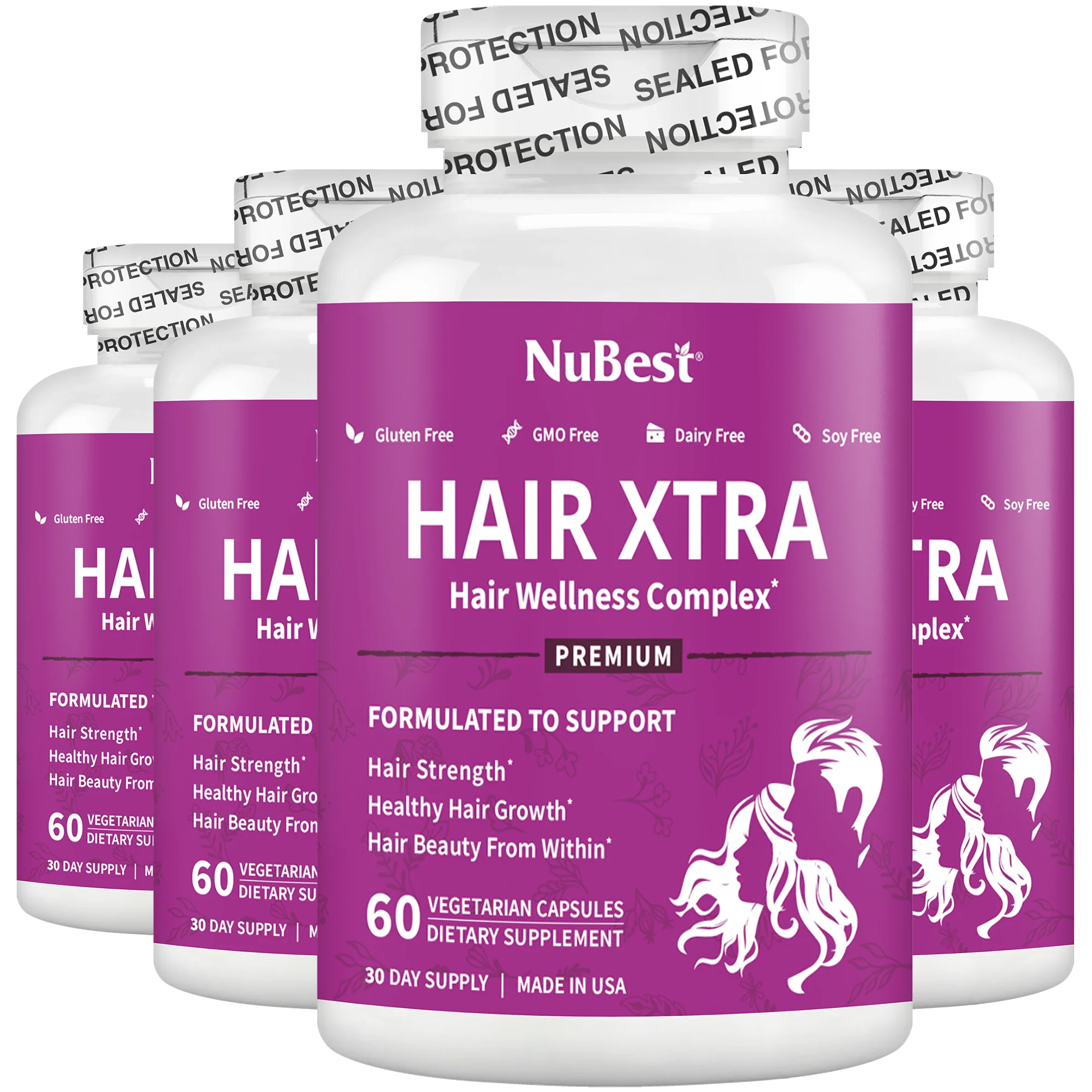 Hair Xtra, Premium Hair Growth Support for Men & Women, 60 Vegan Capsules by NuBest NutritionĀ® - Image 17