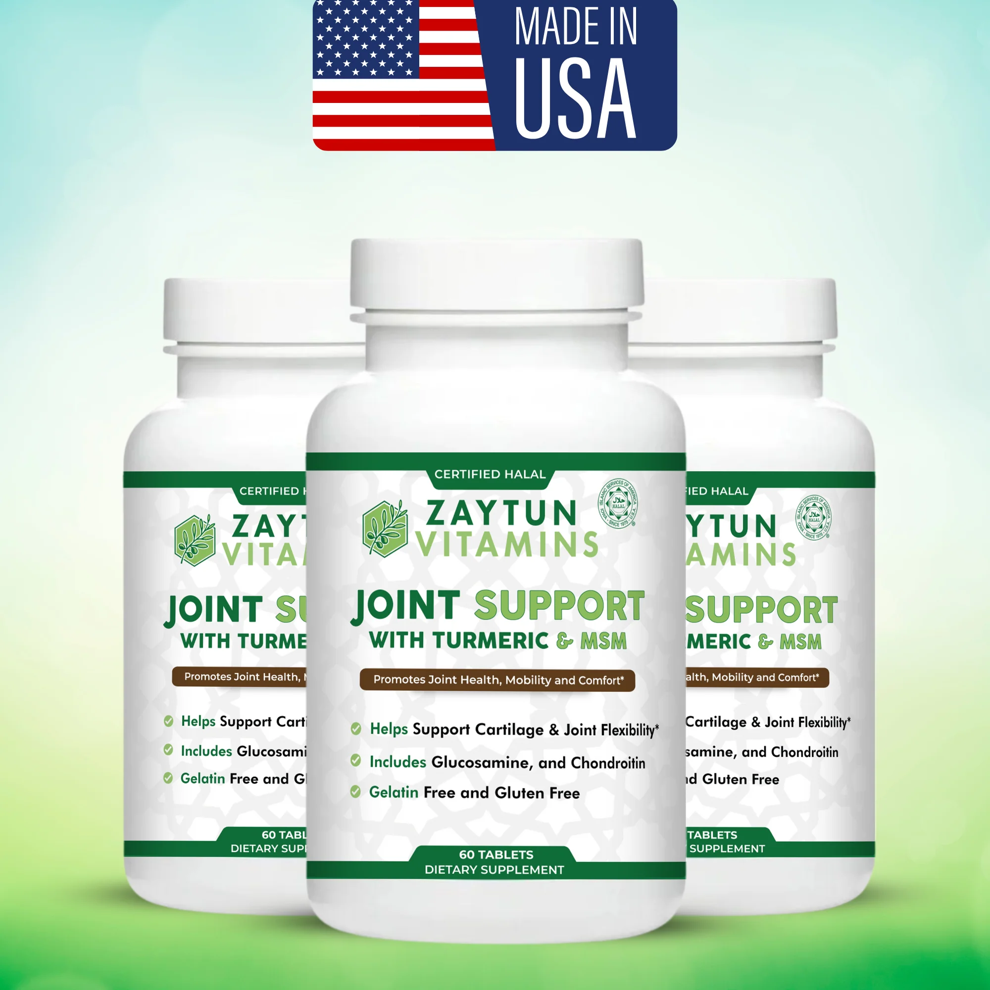 Halal Joint Support with Glucosamine + Turmeric + MSM Tablets - Image 7