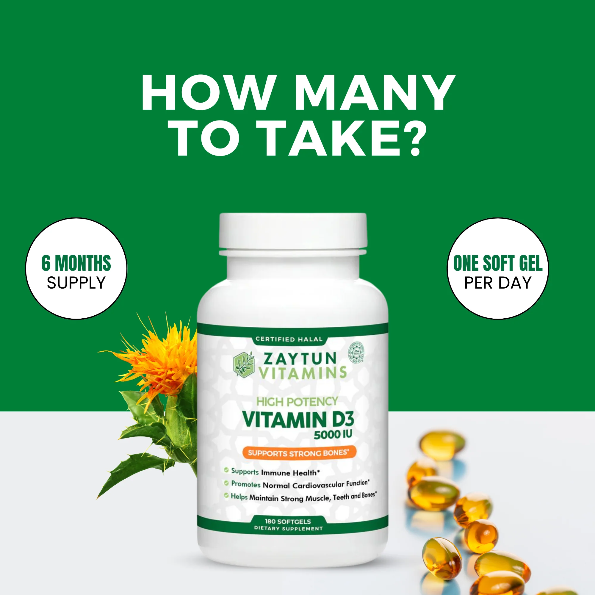 Halal Vitamin D3 5000 IU Softgels - Image 3
