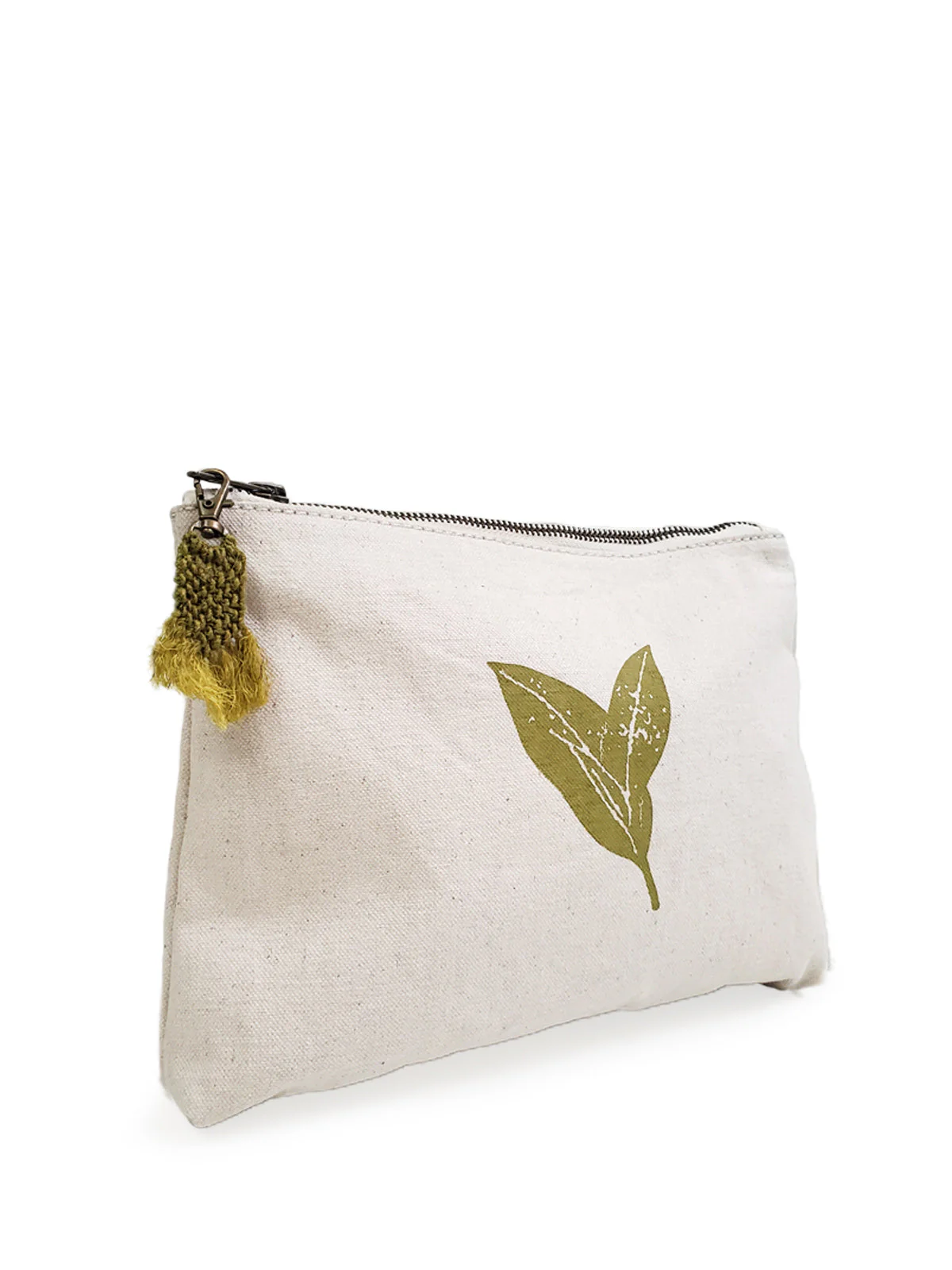 Hand Screen Printed Cotton Canvas Pouch - Nature - Image 5