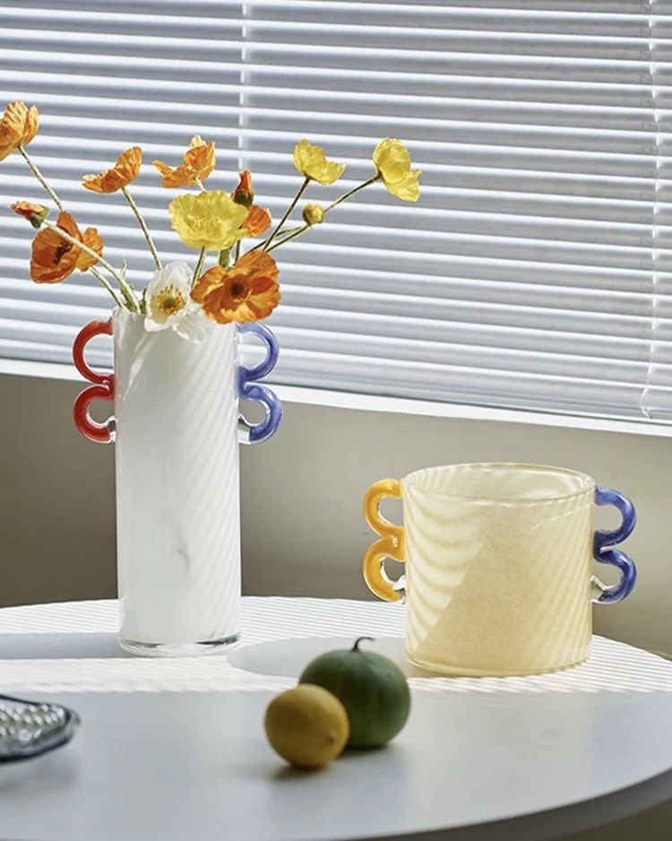 Handblown Whimsical Cylinder Vase - Eclectic Table Setting Centrepieces - Image 6