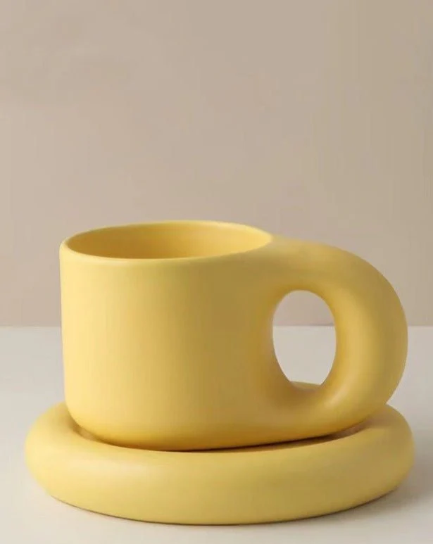 Handcrafted Bauhaus Ceramic Chubby Mugs - Image 9