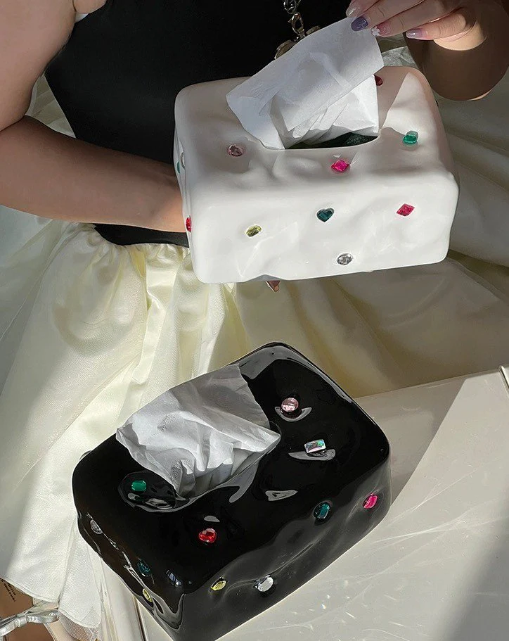 Handmade Ceramic Gemstone Tissue Box Cover - Image 9