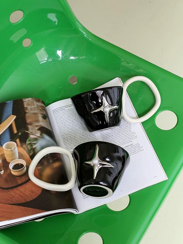 Handmade Ceramic Star Coffee Mug, Eclectic Tea Espresso Cup - Image 7