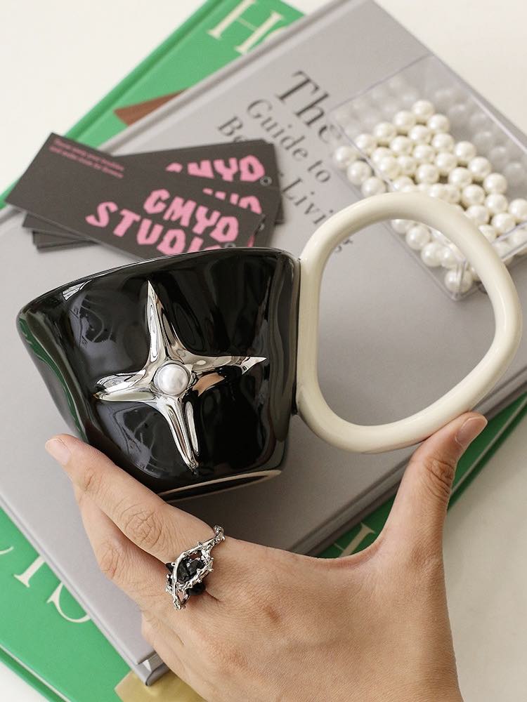 Handmade Ceramic Star Coffee Mug, Eclectic Tea Espresso Cup - Image 8