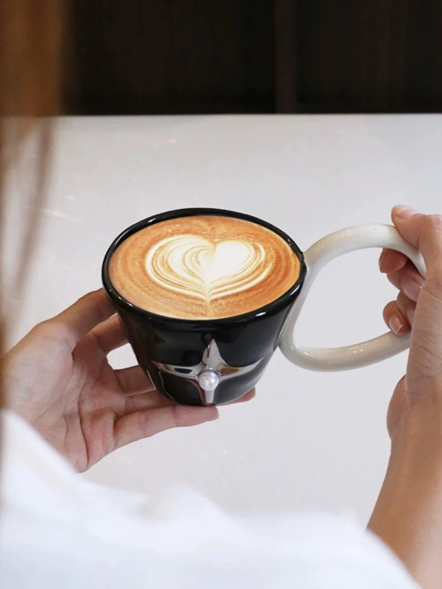 Handmade Ceramic Star Coffee Mug, Eclectic Tea Espresso Cup - Image 9