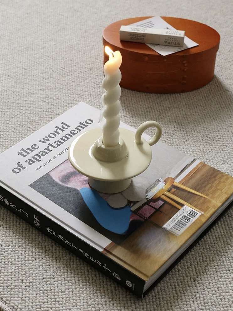 Handmade Ceramic UFO Candle Holder, Retro Table Decor - Image 6