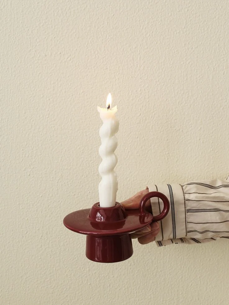 Handmade Ceramic UFO Candle Holder, Retro Table Decor - Image 7