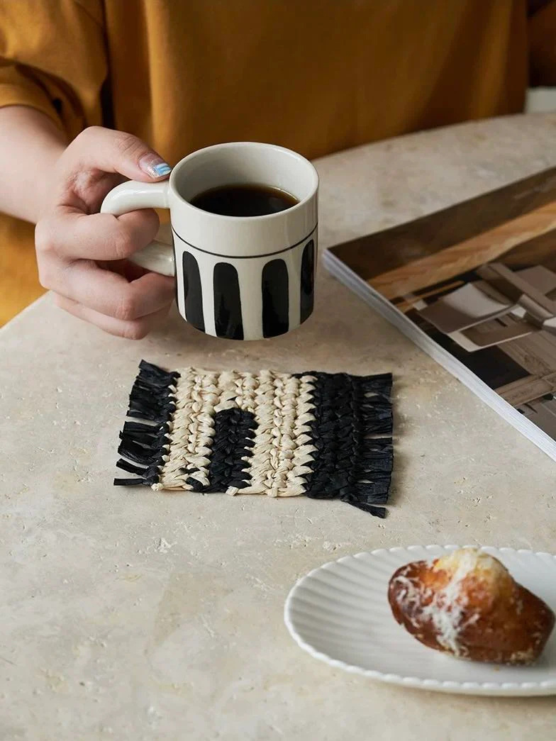 Handmade Retro Nordic Woven Reed Placemat Set of 4 Pcs for Elegant Table Setting - Image 8