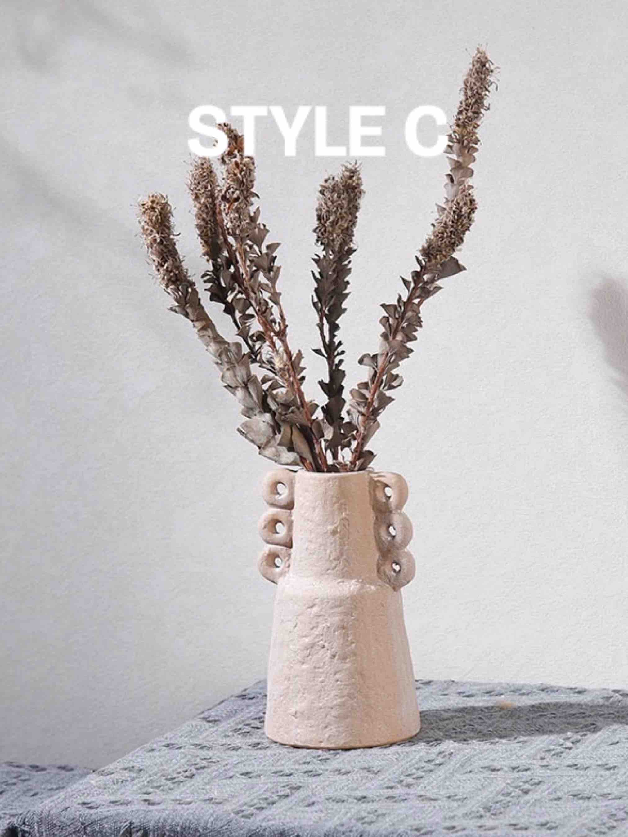 Handmade Wabi Sabi Abstract Pottery Vase, Crude Rustic Decorative Flower Vessel - Image 12