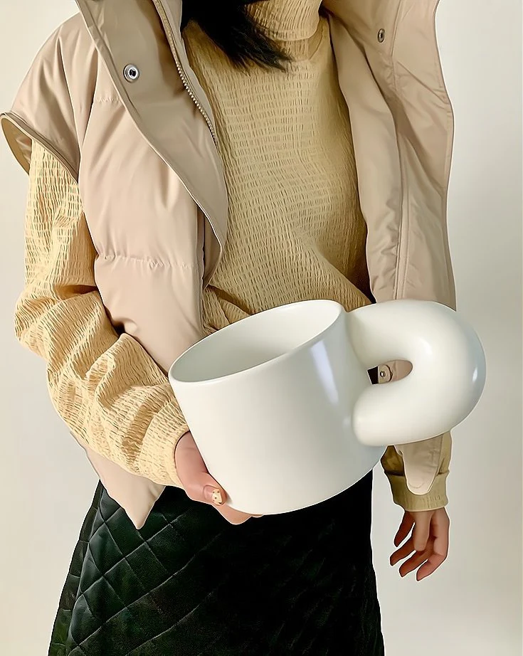 Handmade XXXL Ceramic Chubby Mug - Unique Cute Large Mug for Coffee & Tea - Image 7