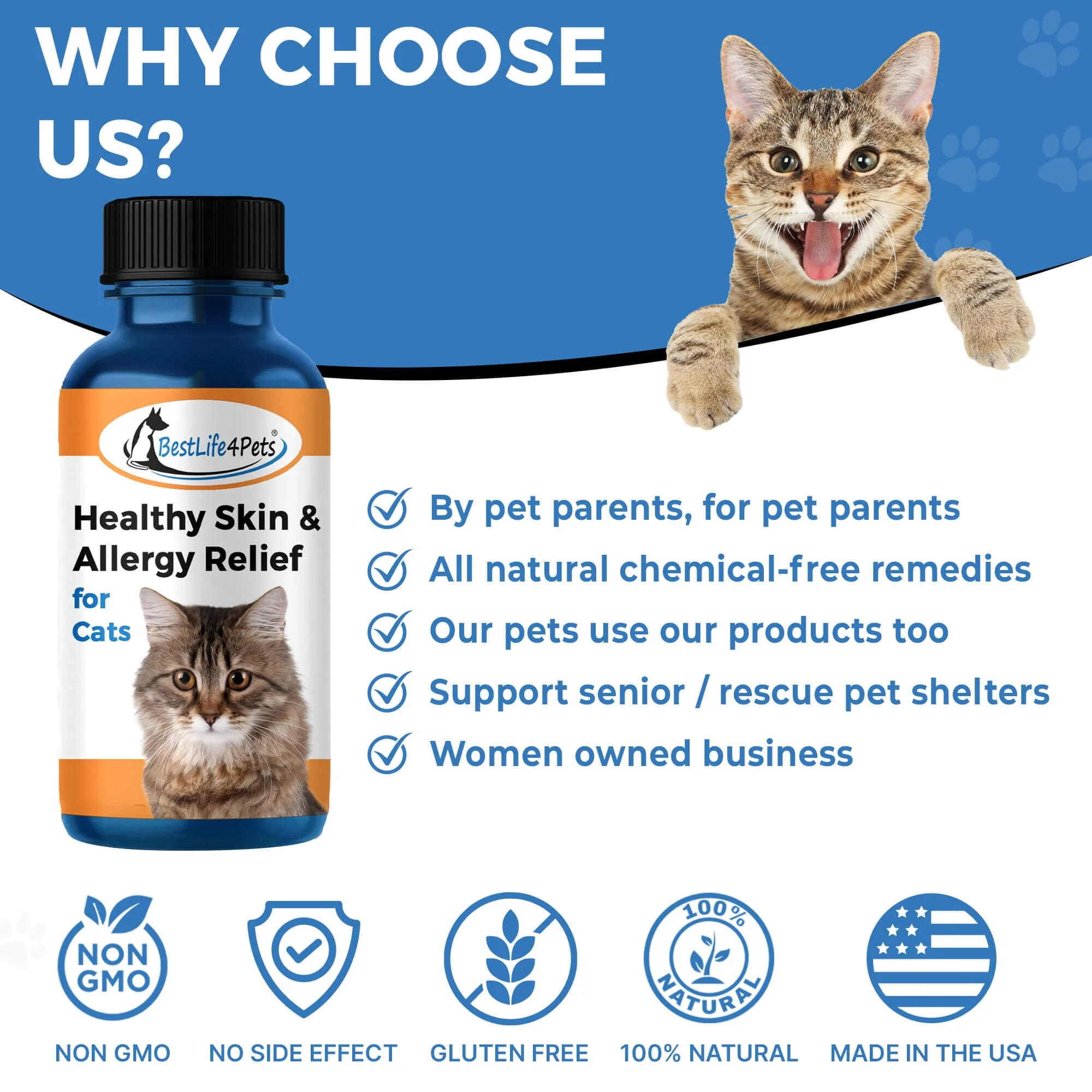 Healthy Skin for Cats - Cat Miliary Dermatitis, Skin Allergy & Cat Scabs Remedy by BestLife4Pets - Image 7