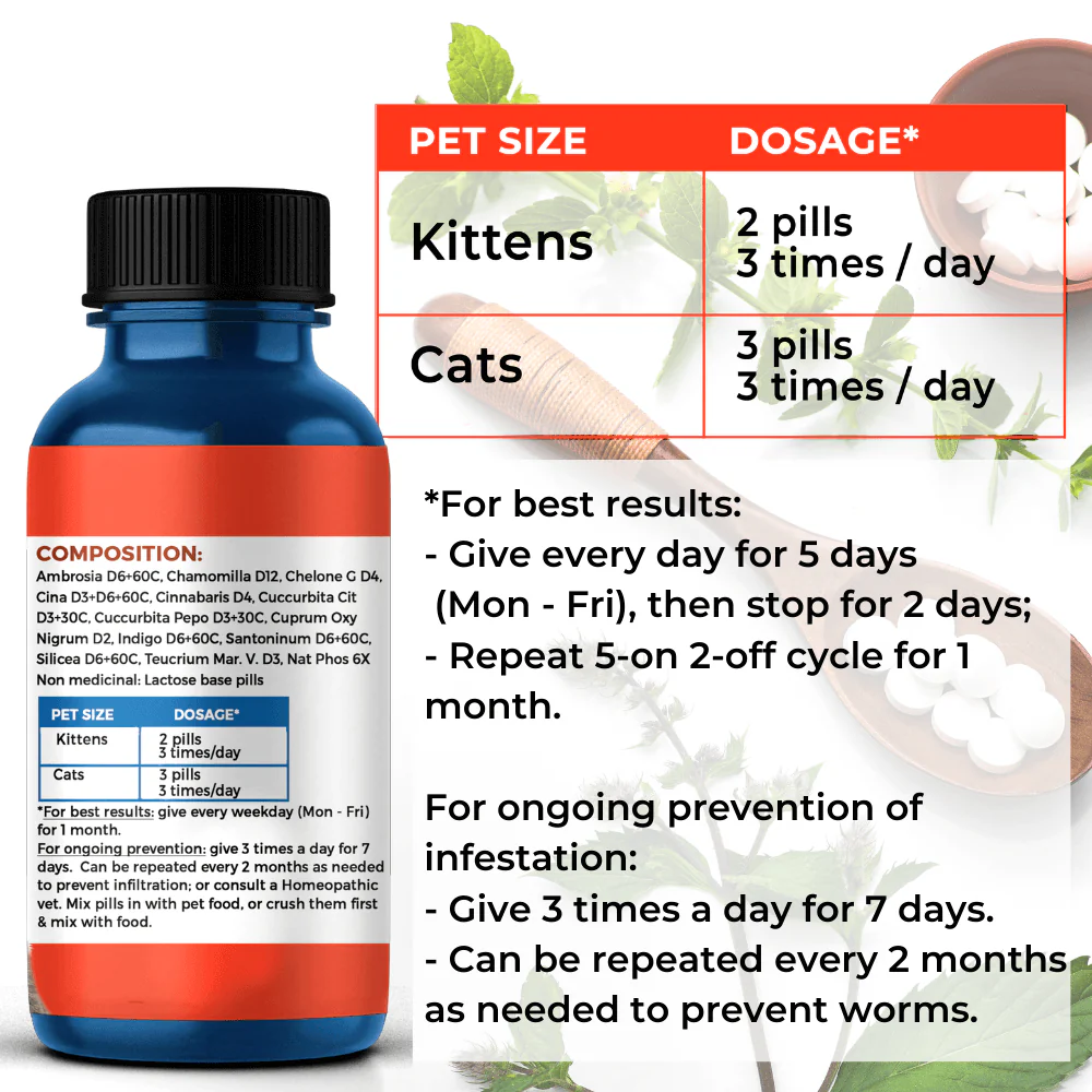 Homeopathic Broad Spectrum Dewormer for Cats & Kittens by BestLife4Pets - Image 3