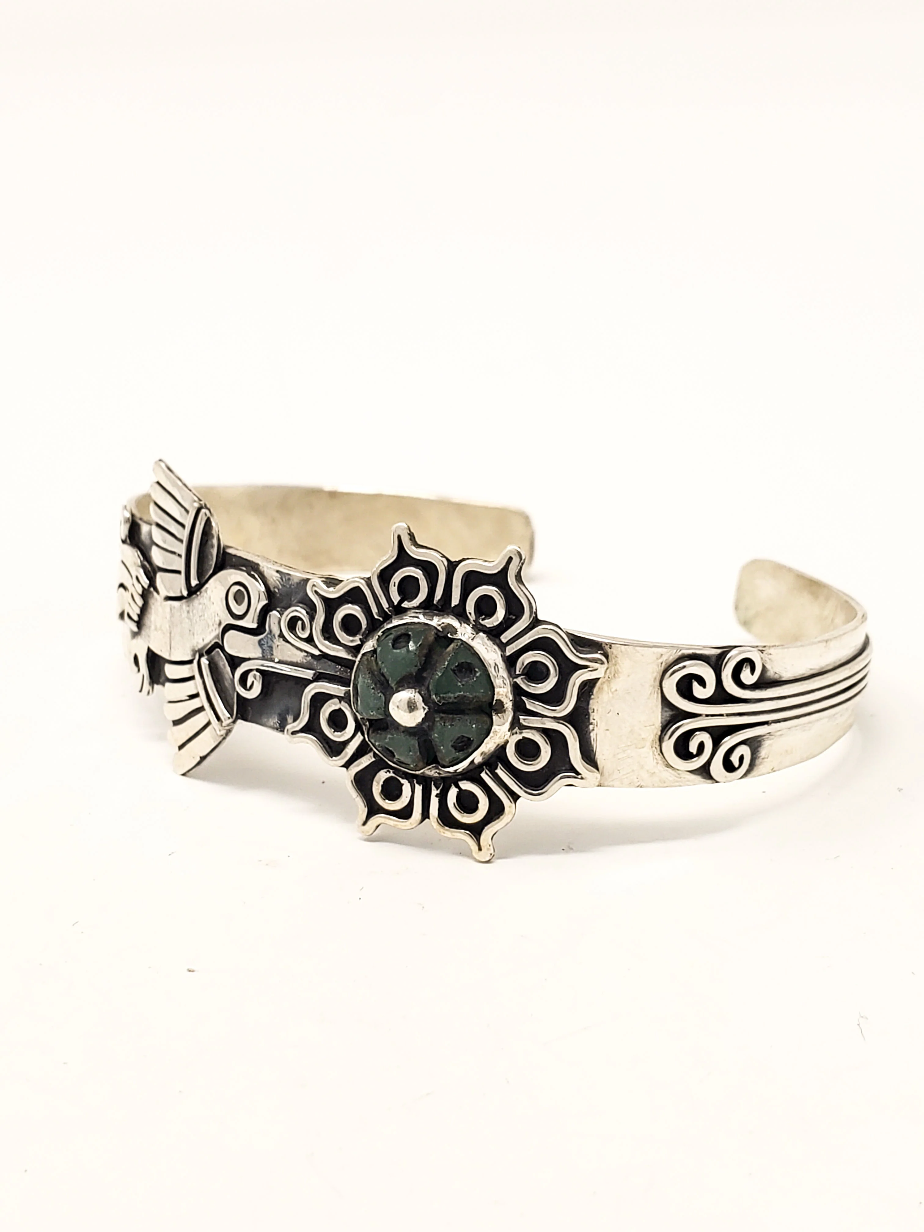 Hummingbird Peyote Silver Bracelet - Image 2