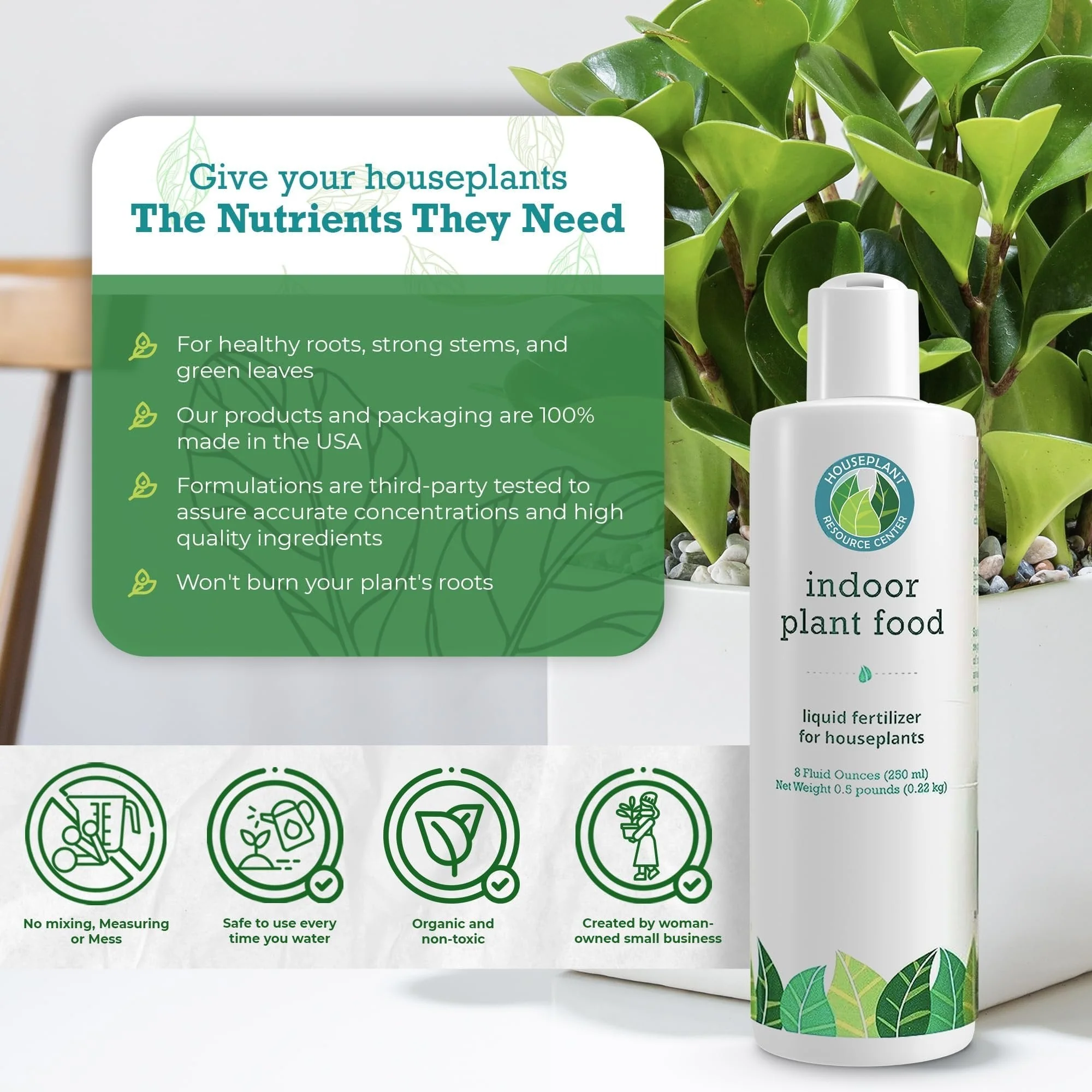 Indoor Plant Food by Houseplant Resource Center - Organic Liquid Fertilizer for Pothos, Peace Lily, Monstera, Cactus and More - 8 oz by Houseplant Resource Center - Image 4