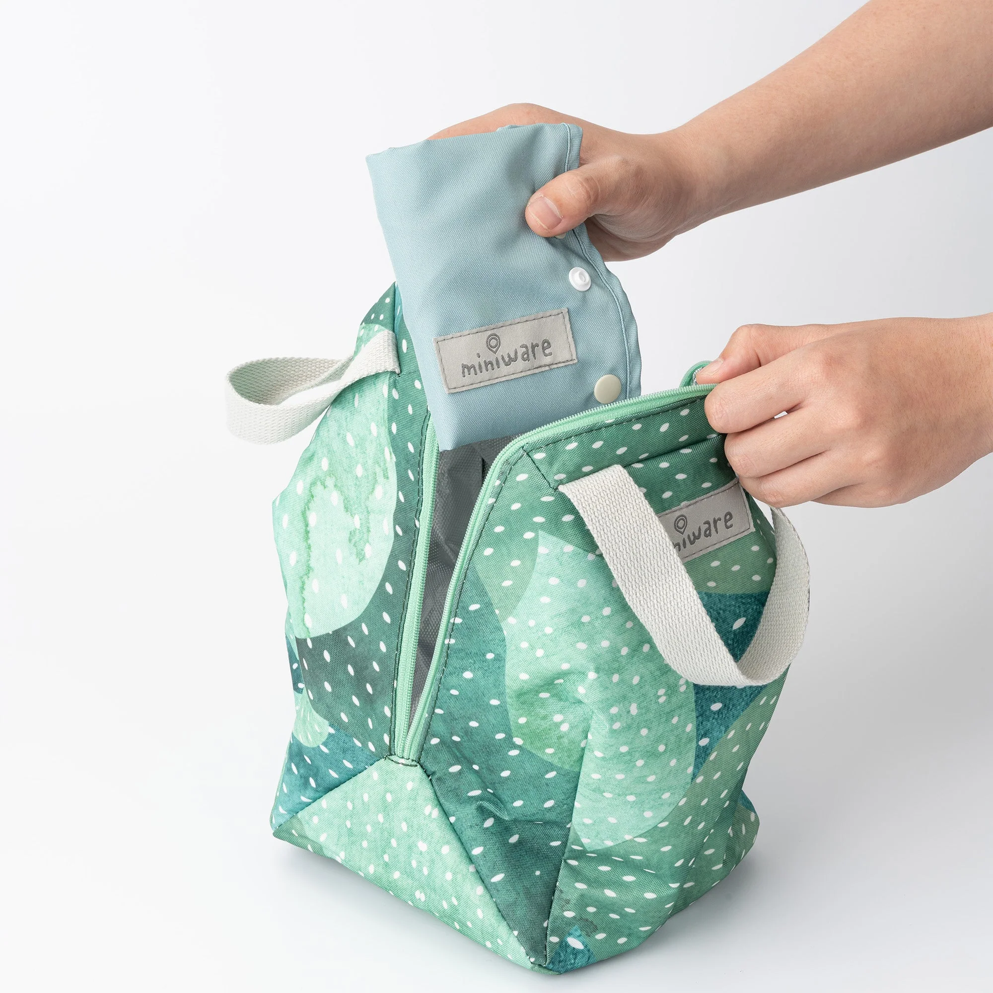 Kid's Meal Tote with Thermal Lining - Prickly Pear by Miniware - Image 3