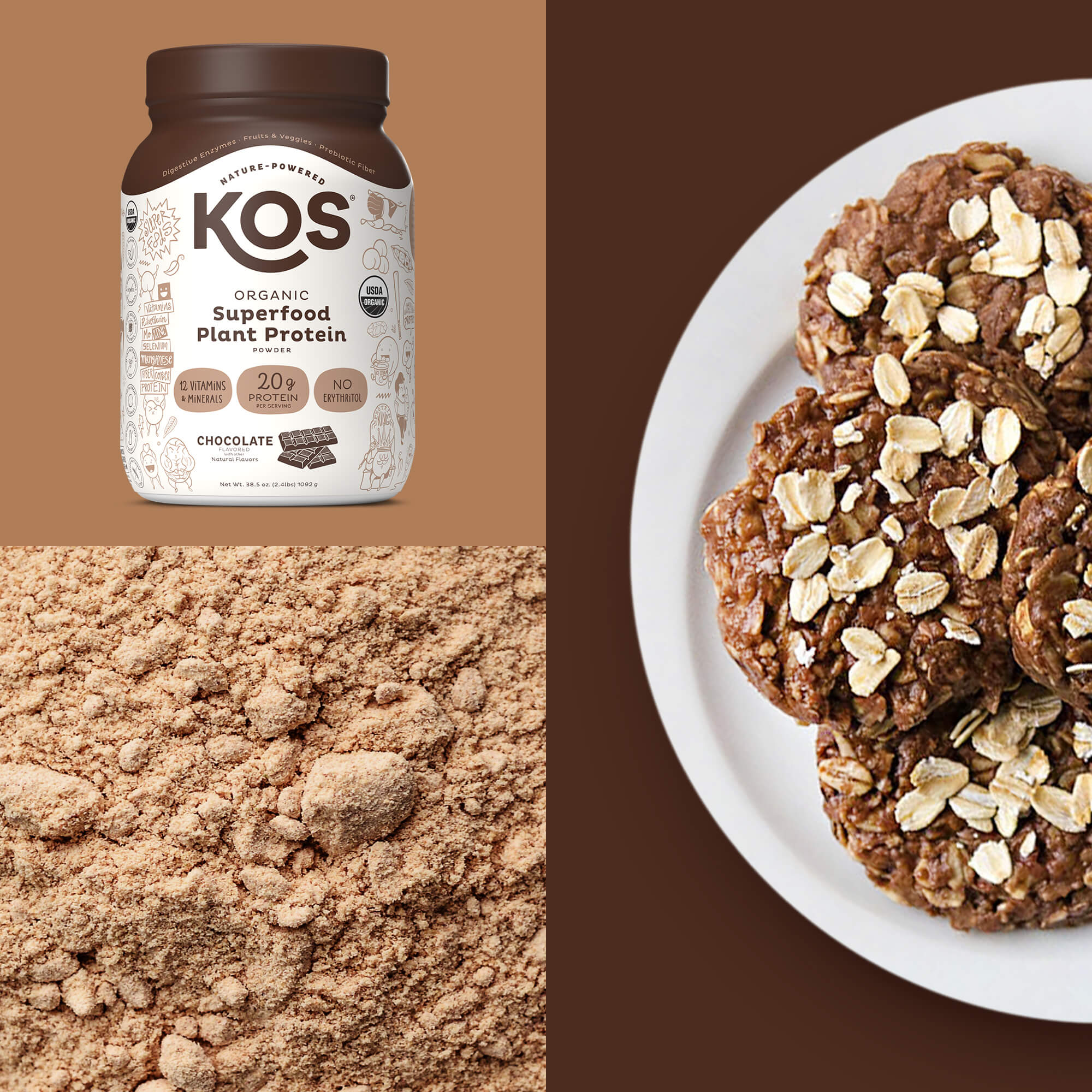 KOS Organic Plant Protein, Chocolate, 28 Servings by KOS.com - Image 14