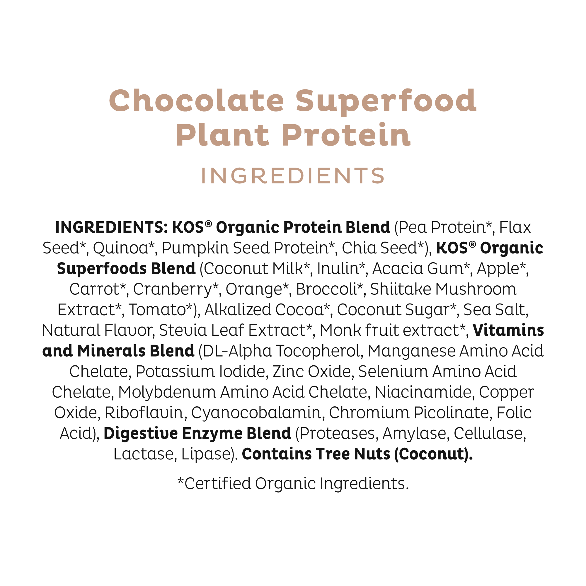 KOS Organic Plant Protein, Chocolate, 28 Servings by KOS.com - Image 5