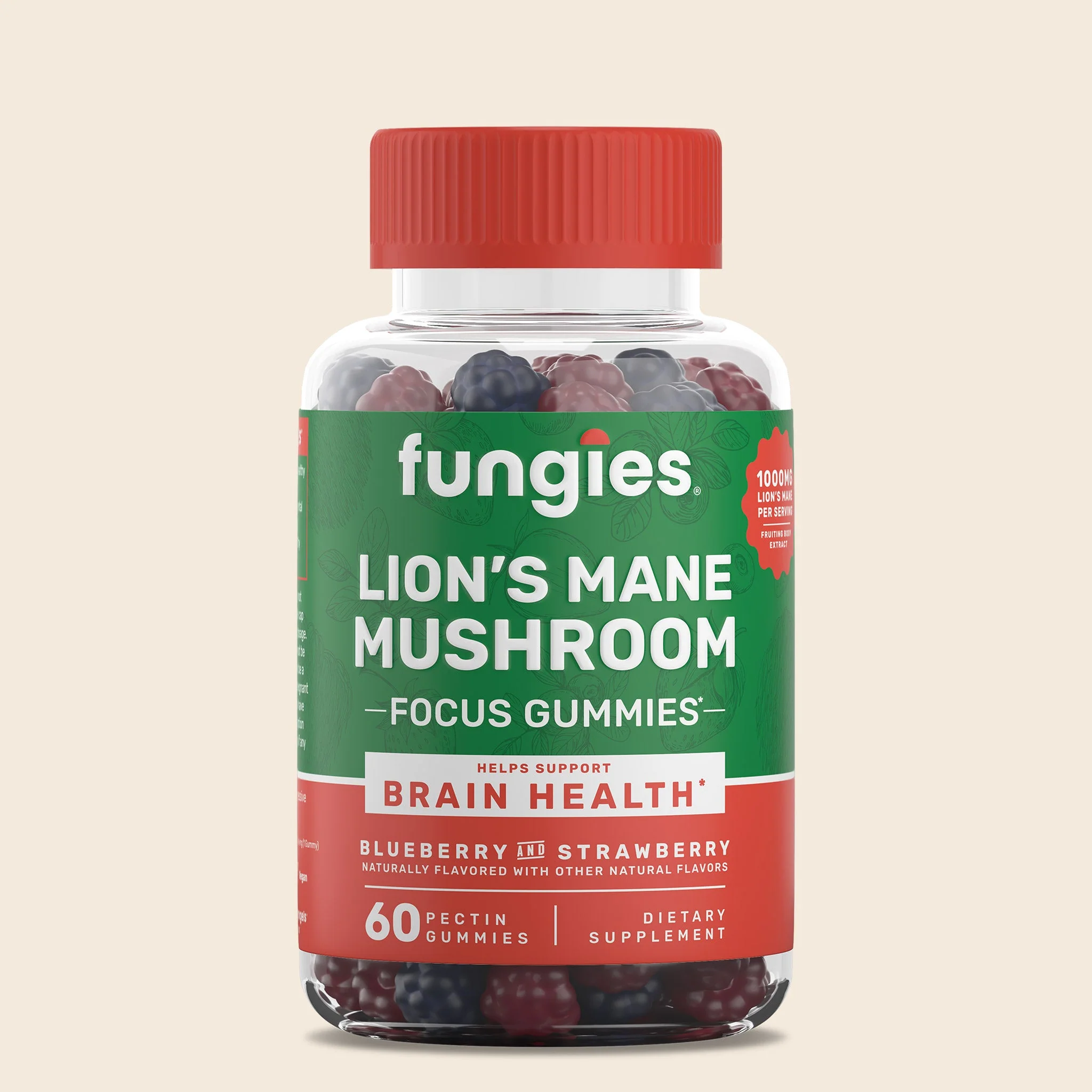 Lion's Mane Mushroom Gummies (60 Count) by Fungies