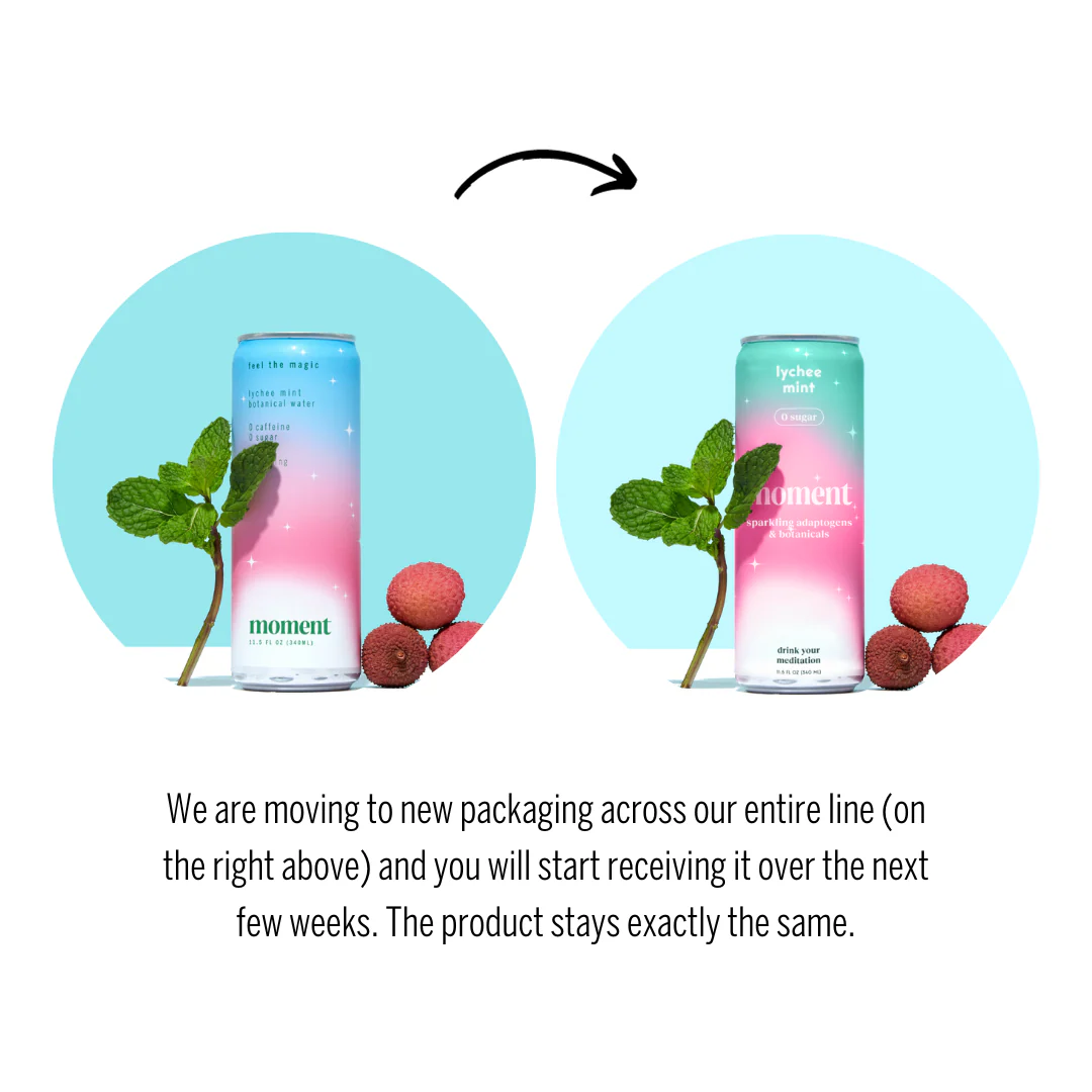 lychee mint adaptogen drink (12-pack) by Moment | Drink Your Meditation - Image 4