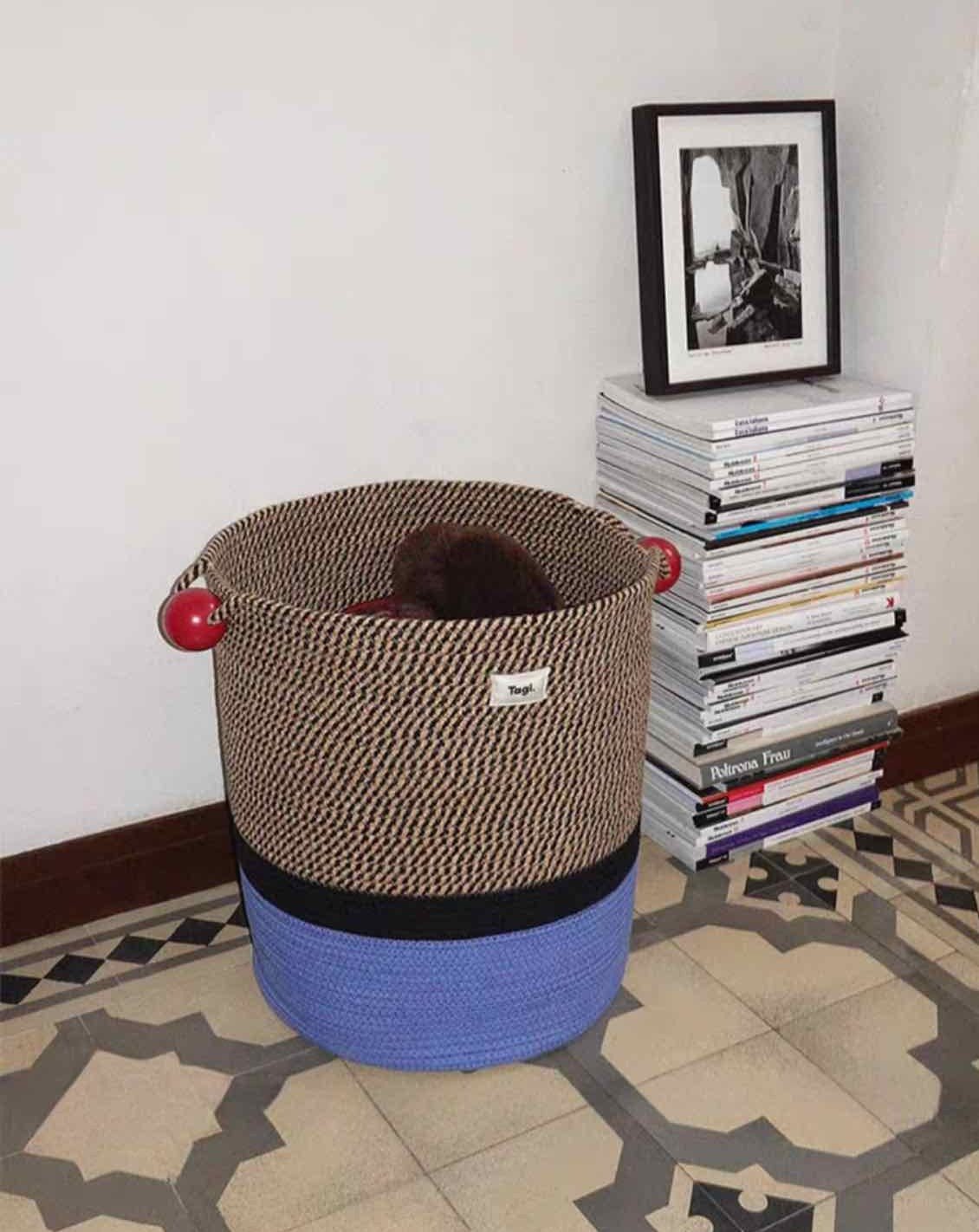 Maximalism Inspired Handmade Woven Laundry Storage Baskets - Image 5