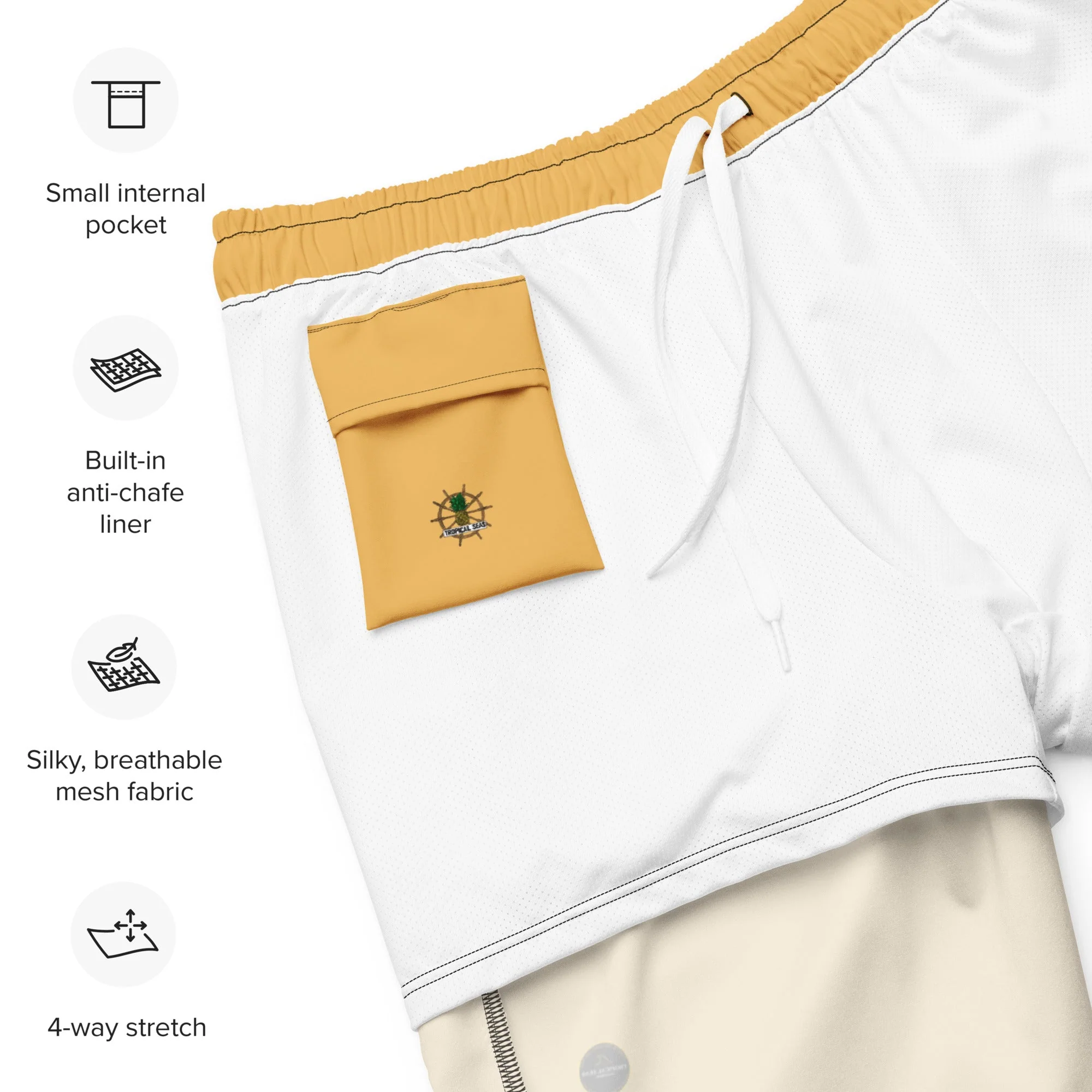 Men's Gold Eco Board Shorts - Image 3