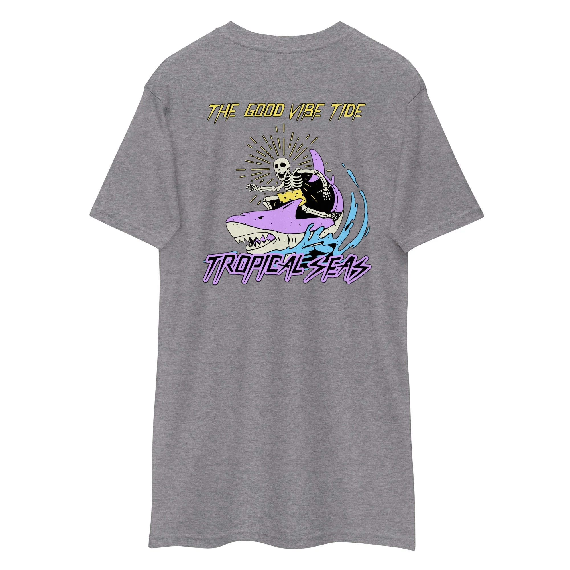 Men's Premium Tropical Neon Ride Shark T-shirt - Image 6