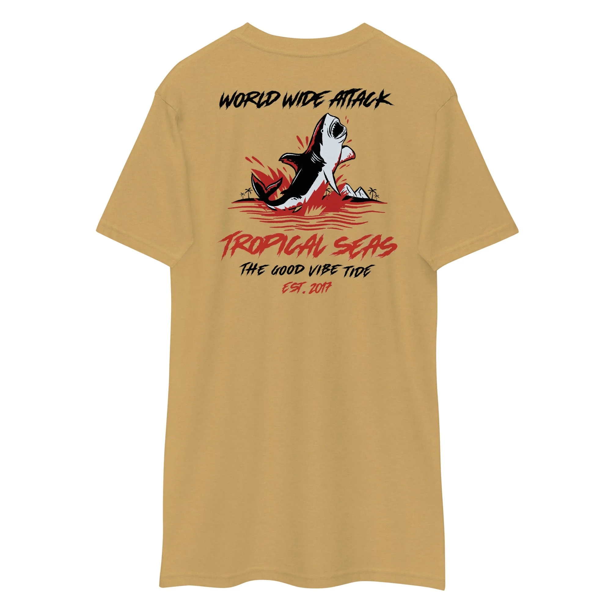 Men's Premium World Wide Attack Tropical Shark T-shirt - Image 6