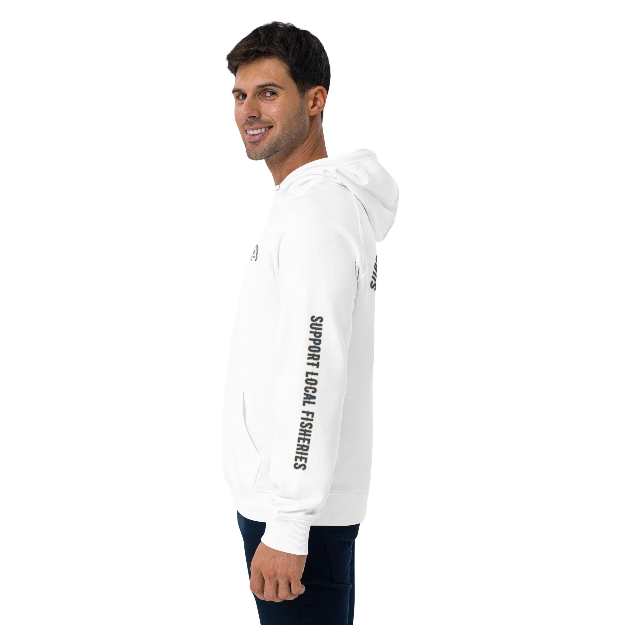 Men's Support Local Fisheries Tuna Eco Raglan Hoodie - Image 15
