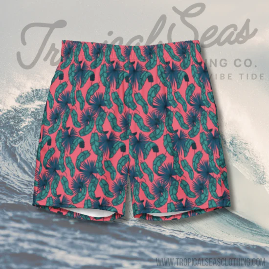 Men's Tropical Flamingo Palms Board Shorts - Image 2